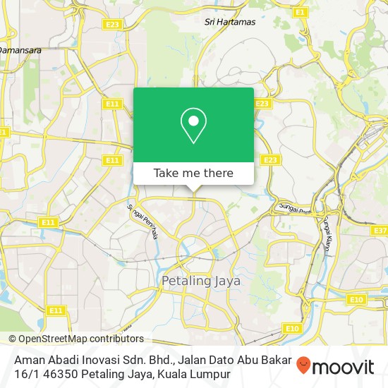 Aman Abadi Inovasi Sdn. Bhd., Jalan Dato Abu Bakar 16 / 1 46350 Petaling Jaya map