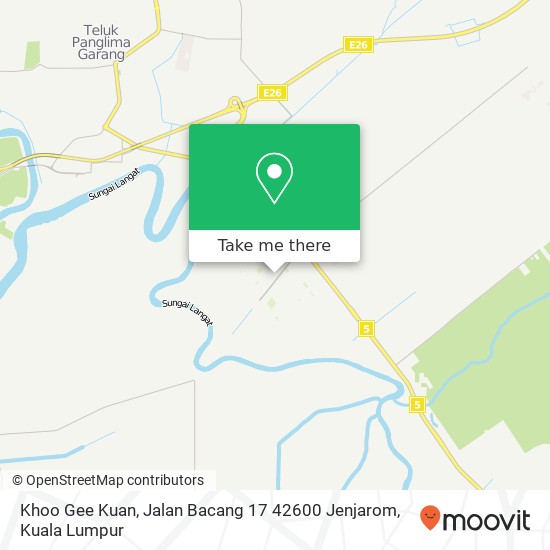 Peta Khoo Gee Kuan, Jalan Bacang 17 42600 Jenjarom