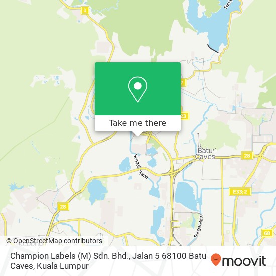 Peta Champion Labels (M) Sdn. Bhd., Jalan 5 68100 Batu Caves