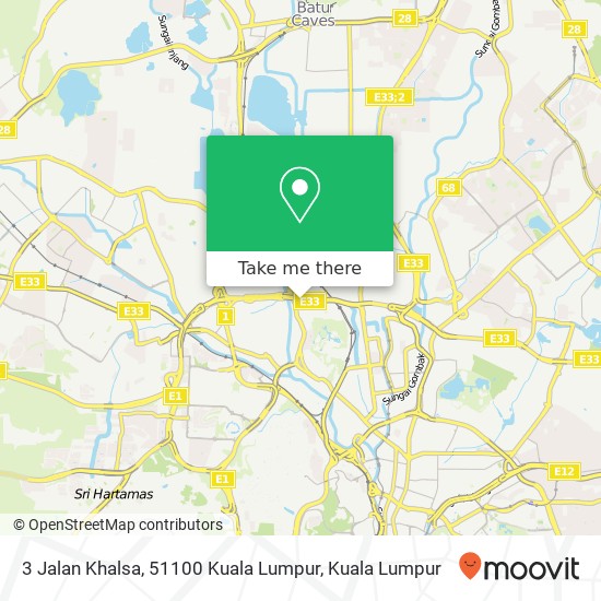 Peta 3 Jalan Khalsa, 51100 Kuala Lumpur