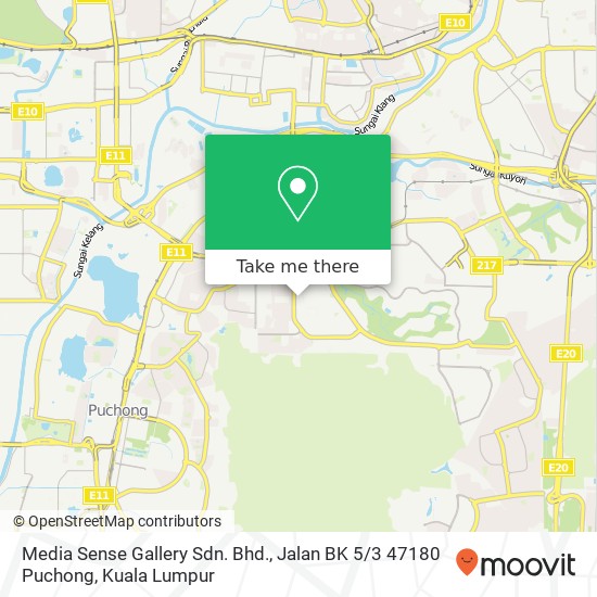 Media Sense Gallery Sdn. Bhd., Jalan BK 5 / 3 47180 Puchong map