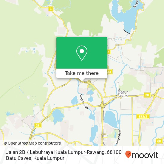 Peta Jalan 2B / Lebuhraya Kuala Lumpur-Rawang, 68100 Batu Caves
