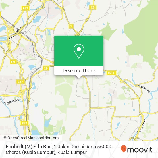 Ecobuilt (M) Sdn Bhd, 1 Jalan Damai Rasa 56000 Cheras (Kuala Lumpur) map