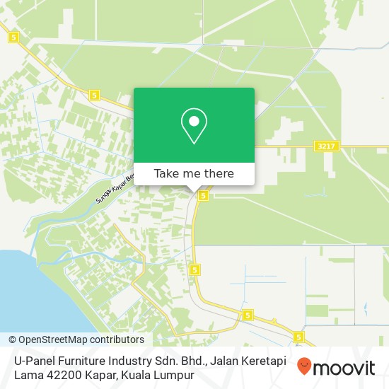 Peta U-Panel Furniture Industry Sdn. Bhd., Jalan Keretapi Lama 42200 Kapar