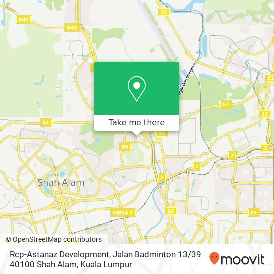 Rcp-Astanaz Development, Jalan Badminton 13 / 39 40100 Shah Alam map