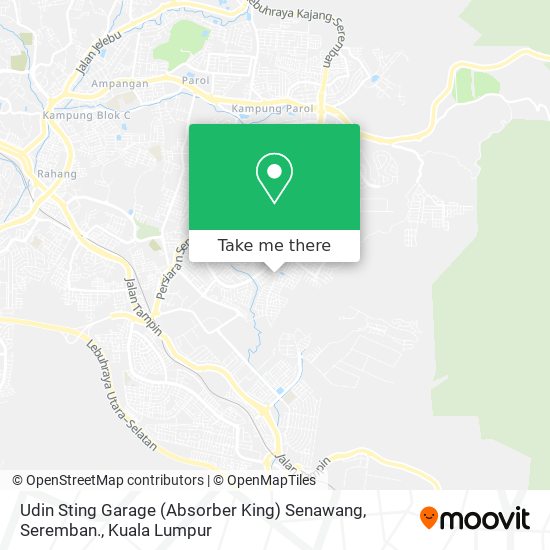 Peta Udin Sting Garage (Absorber King) Senawang, Seremban.
