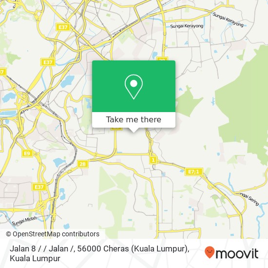 Jalan 8 / / Jalan /, 56000 Cheras (Kuala Lumpur) map