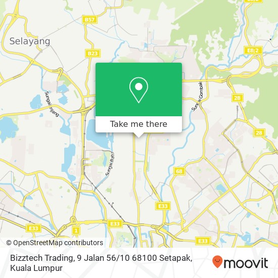 Bizztech Trading, 9 Jalan 56 / 10 68100 Setapak map