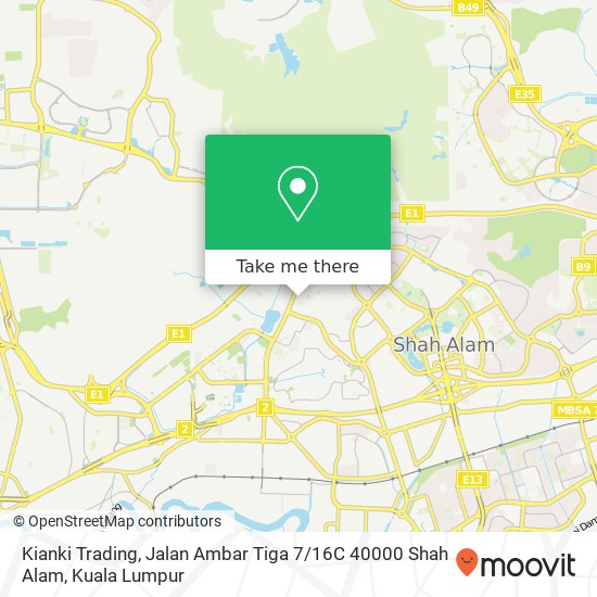 Kianki Trading, Jalan Ambar Tiga 7 / 16C 40000 Shah Alam map