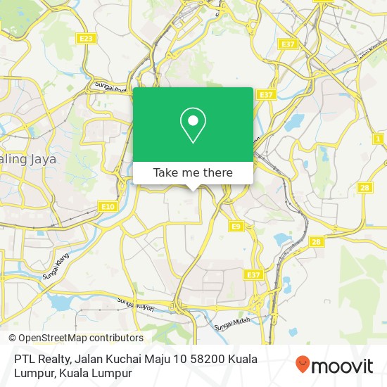 PTL Realty, Jalan Kuchai Maju 10 58200 Kuala Lumpur map