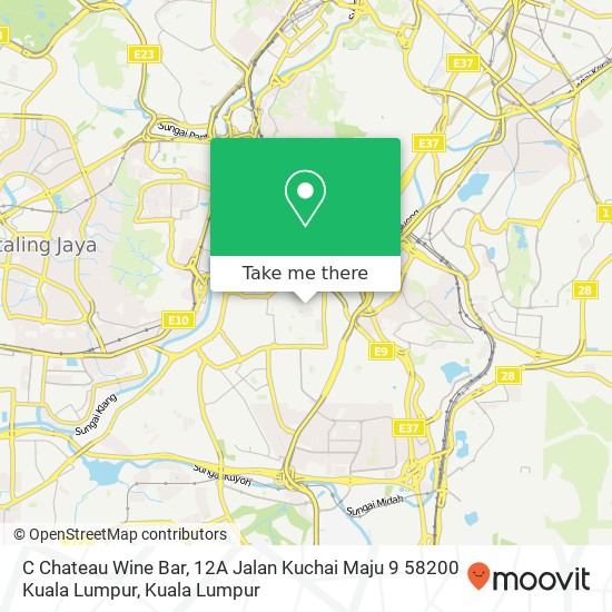 Peta C Chateau Wine Bar, 12A Jalan Kuchai Maju 9 58200 Kuala Lumpur