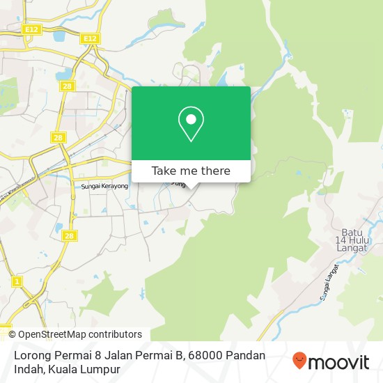 Lorong Permai 8 Jalan Permai B, 68000 Pandan Indah map