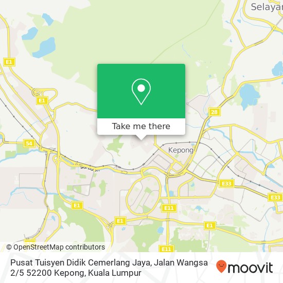 Pusat Tuisyen Didik Cemerlang Jaya, Jalan Wangsa 2 / 5 52200 Kepong map