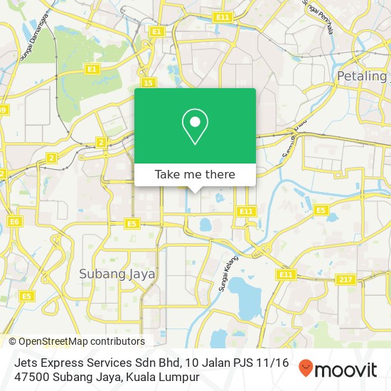 Jets Express Services Sdn Bhd, 10 Jalan PJS 11 / 16 47500 Subang Jaya map