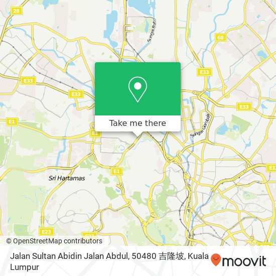 Peta Jalan Sultan Abidin Jalan Abdul, 50480 吉隆坡