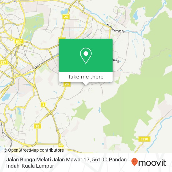 Peta Jalan Bunga Melati Jalan Mawar 17, 56100 Pandan Indah