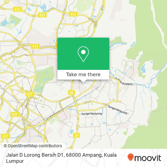 Jalan D Lorong Bersih D1, 68000 Ampang map