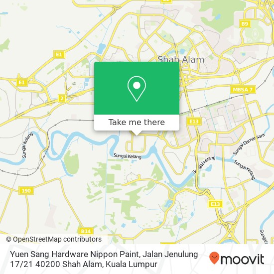 Yuen Sang Hardware Nippon Paint, Jalan Jenulung 17 / 21 40200 Shah Alam map