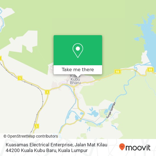 Kuasamas Electrical Enterprise, Jalan Mat Kilau 44200 Kuala Kubu Baru map
