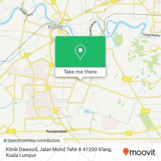 Peta Klinik Dawood, Jalan Mohd Tahir 8 41200 Klang