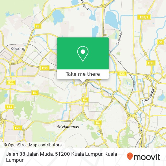 Peta Jalan 38 Jalan Muda, 51200 Kuala Lumpur
