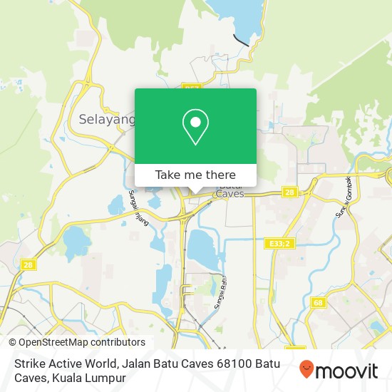 Peta Strike Active World, Jalan Batu Caves 68100 Batu Caves