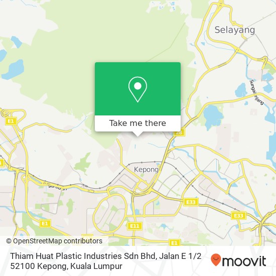 Thiam Huat Plastic Industries Sdn Bhd, Jalan E 1 / 2 52100 Kepong map