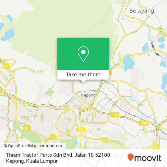 Thiam Tractor Parts Sdn Bhd, Jalan 10 52100 Kepong map