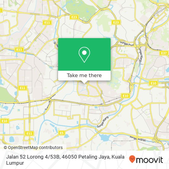 Peta Jalan 52 Lorong 4 / 53B, 46050 Petaling Jaya