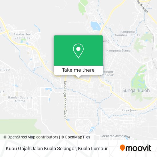 Kubu Gajah Jalan Kuala Selangor map