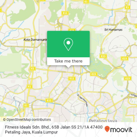 Fitness Ideals Sdn. Bhd., 65B Jalan SS 21 / 1A 47400 Petaling Jaya map