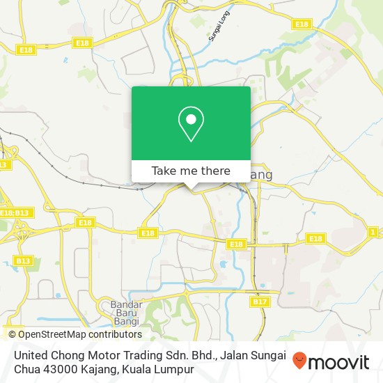 United Chong Motor Trading Sdn. Bhd., Jalan Sungai Chua 43000 Kajang map