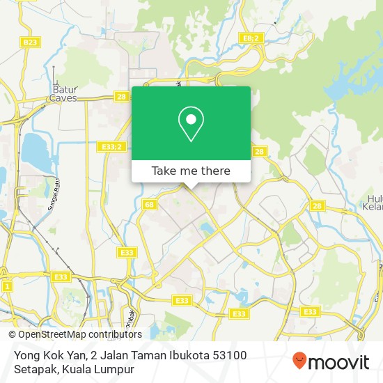 Peta Yong Kok Yan, 2 Jalan Taman Ibukota 53100 Setapak