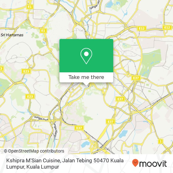 Kshipra M'Sian Cuisine, Jalan Tebing 50470 Kuala Lumpur map