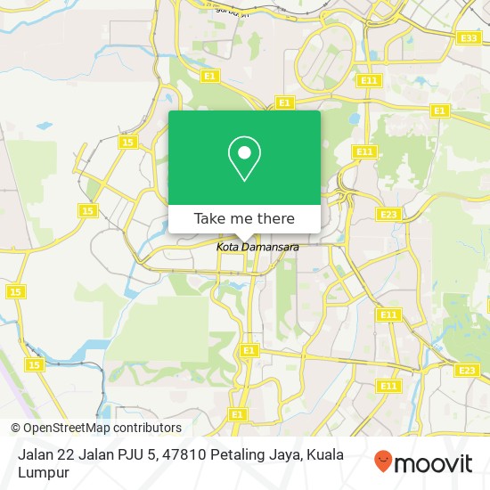 Peta Jalan 22 Jalan PJU 5, 47810 Petaling Jaya