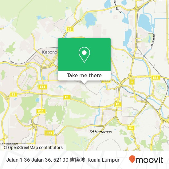 Jalan 1 36 Jalan 36, 52100 吉隆坡 map