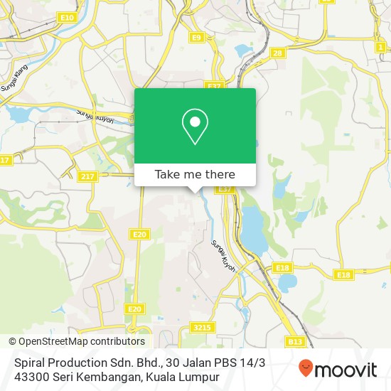 Spiral Production Sdn. Bhd., 30 Jalan PBS 14 / 3 43300 Seri Kembangan map