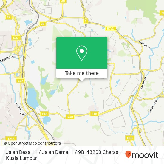 Peta Jalan Desa 11 / Jalan Damai 1 / 9B, 43200 Cheras