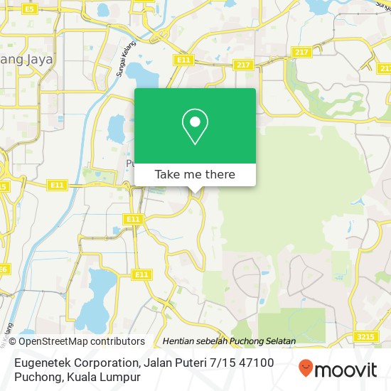Peta Eugenetek Corporation, Jalan Puteri 7 / 15 47100 Puchong