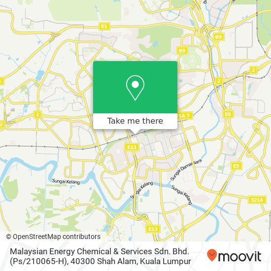 Malaysian Energy Chemical & Services Sdn. Bhd. (Ps / 210065-H), 40300 Shah Alam map
