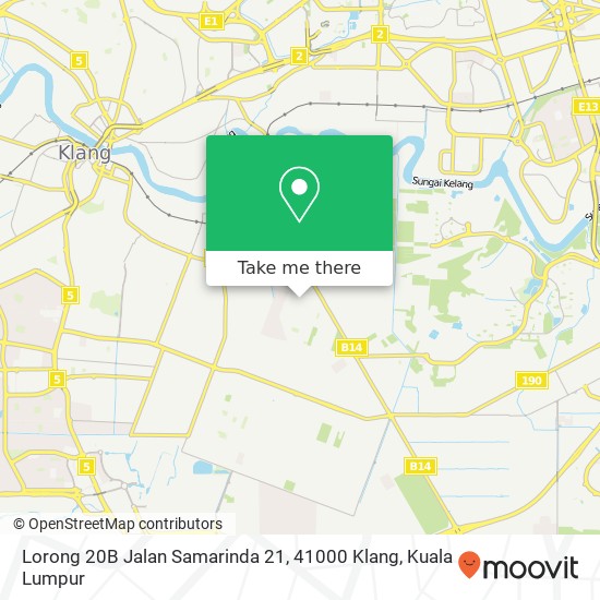 Peta Lorong 20B Jalan Samarinda 21, 41000 Klang