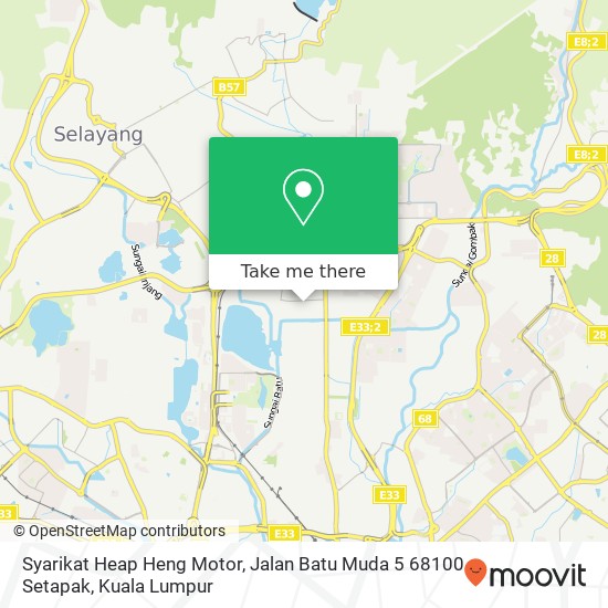 Peta Syarikat Heap Heng Motor, Jalan Batu Muda 5 68100 Setapak