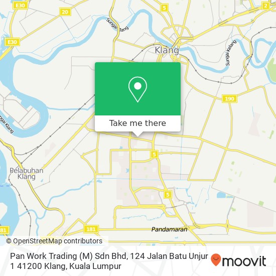 Peta Pan Work Trading (M) Sdn Bhd, 124 Jalan Batu Unjur 1 41200 Klang
