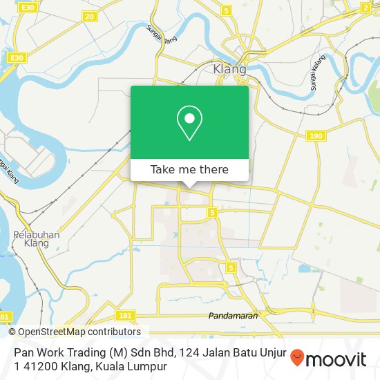 Pan Work Trading (M) Sdn Bhd, 124 Jalan Batu Unjur 1 41200 Klang map