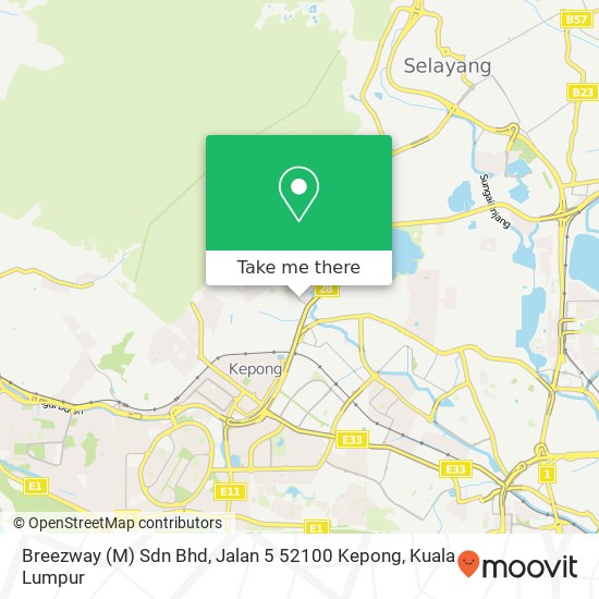 Breezway (M) Sdn Bhd, Jalan 5 52100 Kepong map