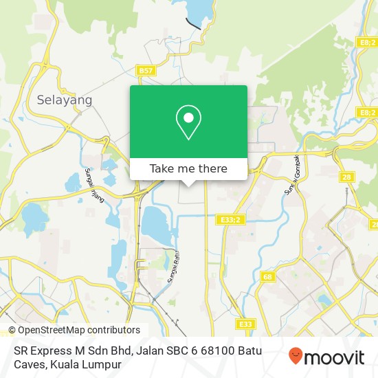 Peta SR Express M Sdn Bhd, Jalan SBC 6 68100 Batu Caves
