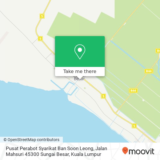 Pusat Perabot Syarikat Ban Soon Leong, Jalan Mahsuri 45300 Sungai Besar map