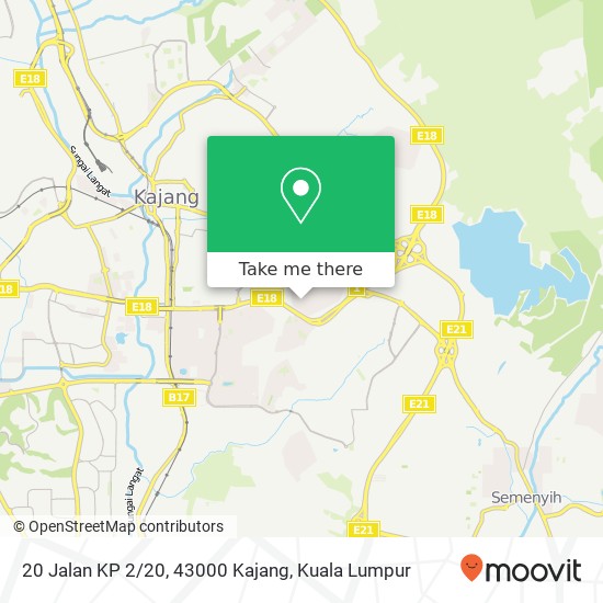 Peta 20 Jalan KP 2/20, 43000 Kajang