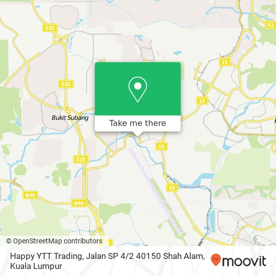 Peta Happy YTT Trading, Jalan SP 4 / 2 40150 Shah Alam
