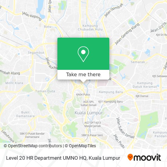 Level 20 HR Department UMNO HQ map